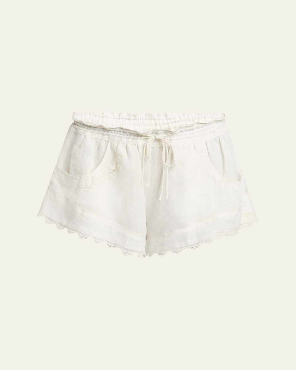 Lola Ladder Stitch Scallop Drawstring Shorts